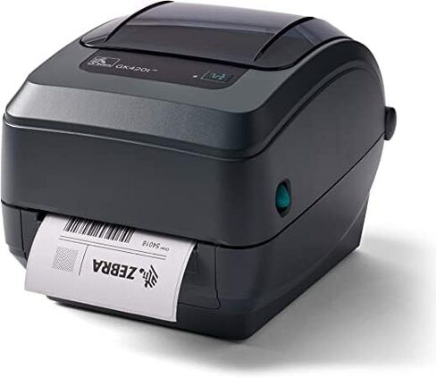 Zebra - طابعة مكتبية للنقل الحراري GK420t للملصقات والإيصالات والرموز الشريطية والعلامات وأساور المعصم - عرض الطباعة 4 بوصات - اتصال USB ومنفذ Ethernet (متجدد) in Saudi Arabia