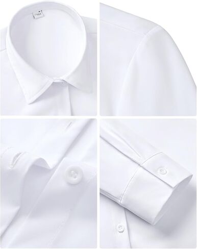 siliteelon Women's Stain Shield Dress Shirts Wrinkle Free Long Sleeve Shirts Solid Work Business Button Down Shirts in Saudi Arabia