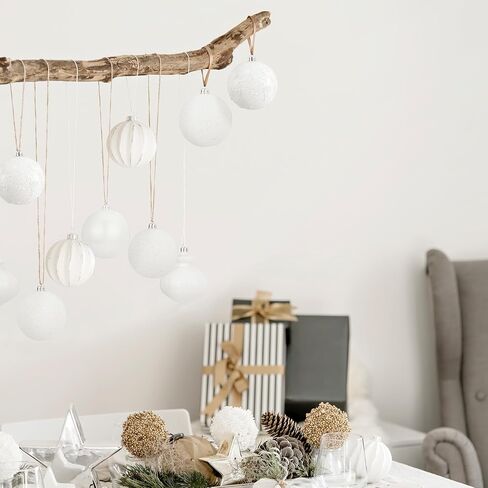 KI Store Autumnal Christmas Balls 34pcs 2.36-Inch Christmas Tree Decoration Ornaments for Xmas Tree Holiday Wreath Garland Decor Ornaments Hooks included in Kuwait