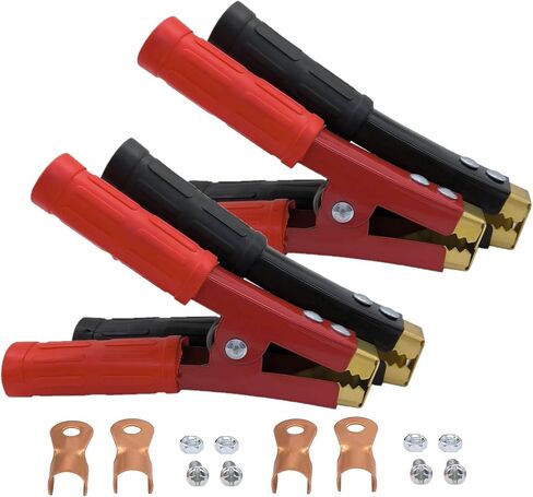 Battery Jumper Cable Clamps 1000A Pure Copper Car Battery Charger Alligator Clamps Heary Duty Boost Clips for Automotive Vehicle Boat(Red&Black) 2PCS in Saudi Arabia
