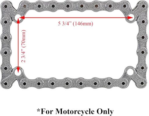 LPF245-BK سلسلة دراجة ثلاثية الأبعاد بنمط سلسلة دراجة نارية من معدن الزنك باللون الأسود غير اللامع إطار لوحة ترخيص الدراجة النارية in Kuwait
