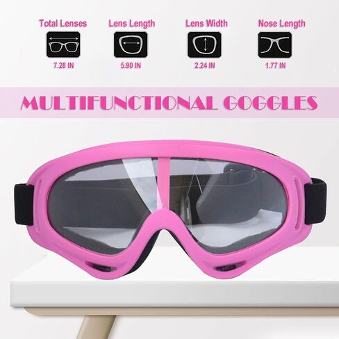 2Pcs Motorcycle Goggles with 2Pcs Balaclavas, Dirt Bike ATV Motocross Riding Racing Ski Goggle Safety Glasses in Kuwait