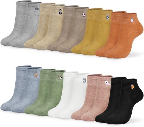Women's Cute Crew Socks Cartoon Embroidered Smile Casual Cotton Fun Novelty Socks 5/10 Pairs in Saudi Arabia