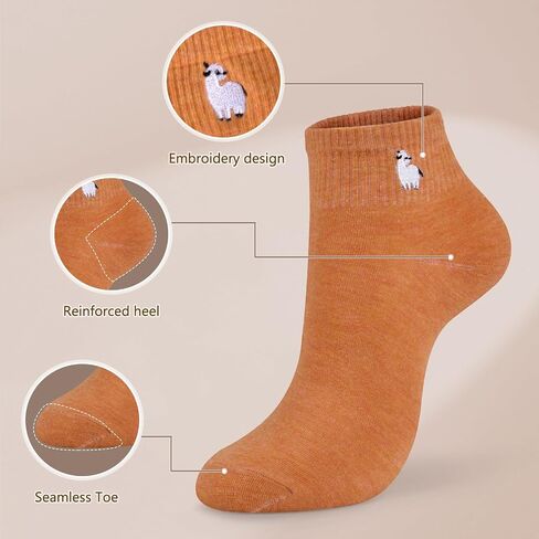 Women's Cute Crew Socks Cartoon Embroidered Smile Casual Cotton Fun Novelty Socks 5/10 Pairs in Saudi Arabia