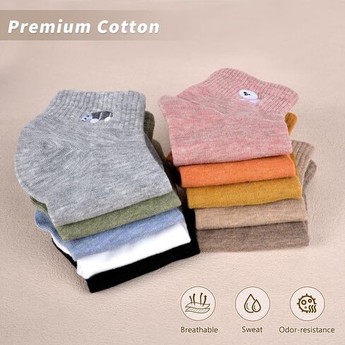 Women's Cute Crew Socks Cartoon Embroidered Smile Casual Cotton Fun Novelty Socks 5/10 Pairs in Saudi Arabia