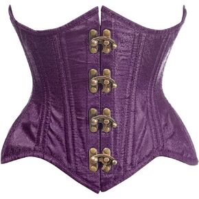 Daisy Corsets Top Drawer Double Steel Boned Plum Brocade Curvy Underbust Corset