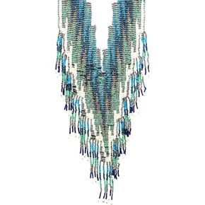 Bohemian Style Seed Bead Fringe Bib Statement Necklace