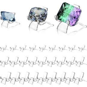 30 Pieces Mini Acrylic Easel Stand, Rock Display Stand in Assorted 3 Size, Clear Plate Holder Display Stand for Coins, Trading Cards, CDs or Other Collections
