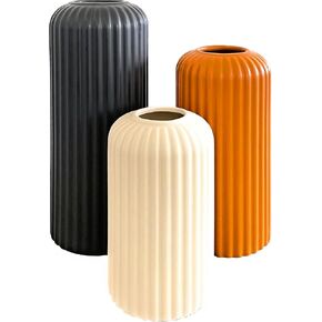 Modern Ceramic Vases for Decor - Living Room Decor, Coffee Table Decor, Home Decor, Fireplace Decor, Shelf Decor Accents, Dining Room Table Décor, (Black)