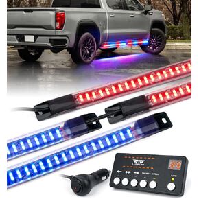 LUMENIX 70 Inch Emergency Running Board Rigid Strobe Lights Strip Bar 864 LED Flashing Warning Firefighter Light with Controller for First Responder Vehicles POV Fire Trucks Pickups Cars