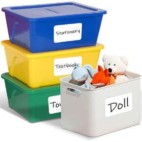 Large Label for Storage Bin(6x4) Removable Customizable Blank Water/Oil/Tear Resistant Labels Storage Labels for Containers,Bins,Home Organization Projects,Kitchen Storage Containers,Box Etc 40Pcs