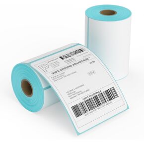 2 Rolls 4x6 Direct Thermal Printer Labels 500 Shipping Labels Compatible with Zebra, Rollo Label Printer, Peforated Postage Thermal Labels, Permanent Adhesive, 250 Labels/Roll