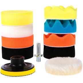 CANOPUS Buffing Pads, Polishing Pad Kit, Buffer for Car Detailing, Polishing Wheel for Drill, Car Polishers and Buffers Kit for Sanding, Polishing, Waxing & Sealing Glaze, 3 inch, 22 Pieces
