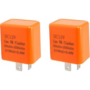 HiSport 12V 2 PIN Adjustable Electronic Flasher Relay Compatible with Honda Grom 125， Kawasaki ZX6R，250R, Ninja 300， Z300，Fix for LED Turn Signal Light Bulbs 2Pcs