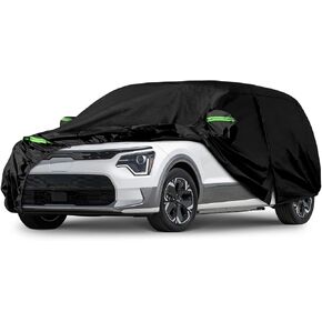 Waterproof Car Cover Replace for 2023 2024 Kia NIRO HEV/PHEV/EV Wind/Wave 210T Plus Cotton Inner with Zipper&Charging Hole for Car Dust Snow Rain Hail Protection in Saudi Arabia