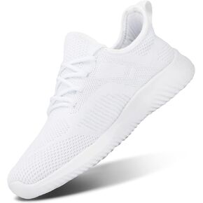 Flysocks Slip On Sneakers for Men-Fashion Sneakers Walking Shoes Non Slip Lightweight Breathable Mesh Running Shoes Comfortable All White 13.5
