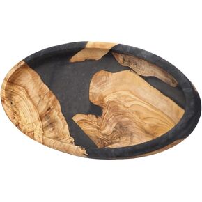 Handmade Decorative Bowls - Modern Fruit Bowl from Olive Wood - Ideal for Serving, Meet, Salad, Table, Home Decor, Unique Housewarming & Wedding Gifts - Paris (13"x13"x2")