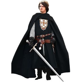 Kingdom Of Heaven Medieval knight Of jerusalem Tunic & Cloak Multicolored Cosplay Renaissance Size(S-6XL)