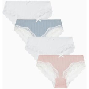 Women Underwear Cotton Lace Panties Ladies Briefs Underpant,Comfortable & Cute Cotton Panty with Bow Undies for Womens