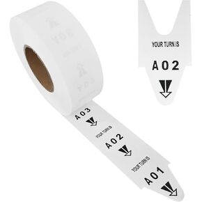 Take A Number Tickets 3-Digit Turn-O-Matic Tickets Roll for K-T Ticket Dispenser 2000 Tickets 2 Groups Ticket Number from 000-999 White