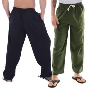 Men Lounge Pants Black + Green-2XL