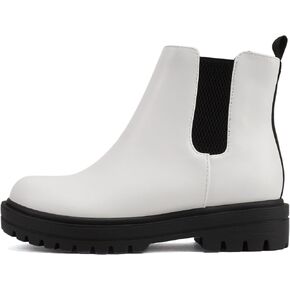 Soda “PILOT-2" ~ Little Kids/Children/Girls Lug Sole Elastic Gore Low Heel Chelsea Fashion Ankle Bootie w/Side Zipper