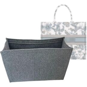 SAMORGA (7-8/ D-Book-U Bag Organizer for D “Book Tote" Large size Bag Organizer Insert Innerbag (2mm Cement)
