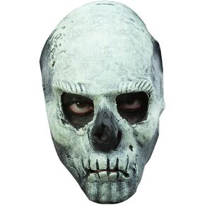 Adult Scary Glow in The Dark Skull Halloween Mask Off-White
