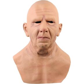 Old Man Mask Bald Man Face Masks Halloween Realistic Mask For Masquerade Party Cosplay in Kuwait