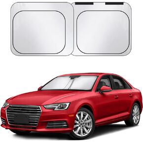 Detachable Square Medium Sunshade for Cars | 240T Foldable Window Shade with 4 Hook and Loop Fasteners | Sunshade for Car Front Window and Interior Sun Protection | (Medium 36" x 34")