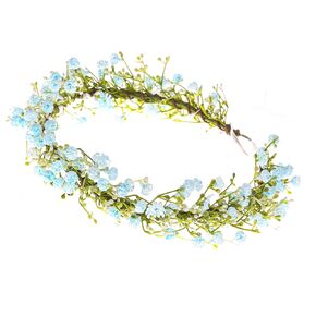 Adjustable Flower Headband Floral Garland Crown Halo Headpiece Boho with Ribbon Wedding Festival Party