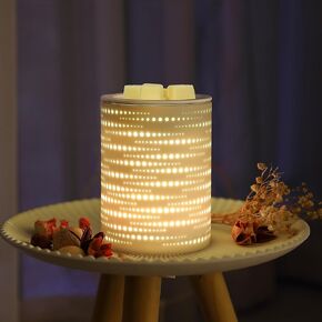Wax Melt Warmer Ceramic Oil Burner with Timer Electric Candle Wax Melter with Led Coloful Changing Silicone Removeable Tray for Home Office Bedroom