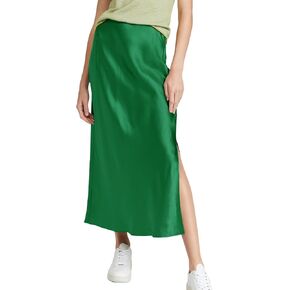 Women's Satin Long Skirt Dressy 2024 Summer High Waisted Silk A Line Split Elegant Maxi Skirts