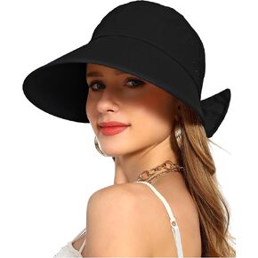 Sun Visor Hat for Women Wide Brim Ponytail Hole UV Protection Summer Cap Packable UPF 50+ Travel Outdoor
