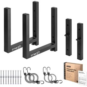 Ladder Rack for Trailer, 4 Racks Enclosed Trailer Ladder Rack Side Mount 400lb Load Black Aluminum, Cargo Trailers Ladder Rack Utility for Exterior or Interior Side Wall