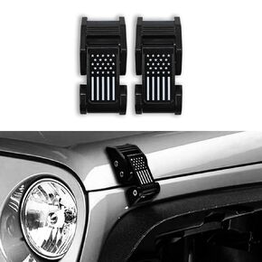 Hood Latches,Adjustable Hood Latch Catch Kit Compatible with Jeep Wrangler JK JKU 2007-2018 & Jeep Wrangler JL JLU 2018-2024 Gladiator JT (Red)