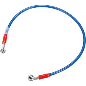 X AUTOHAUX 60cm 23.62" Length 10mm ID Motorcycle Hydraulic Brake Line Oil Hose Pipe 28° 0° Stainless Steel Braided Cable for ATV Motocross Sport Bikes Blue