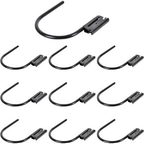 ENJ Black 10 عبوات متينة شديدة التحمل E-Track J Hooks E Track Accessories للمقطورة المغلقة وورش العمل والمرآب، أقصى حمل 1400 رطل