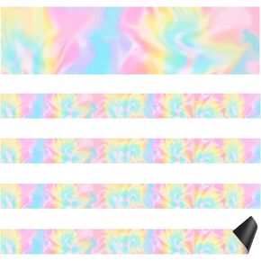 24 Pcs Magnetic Borders for Classroom Whiteboard Magnetic Strips Bulletin Board Borders School Classroom Chalkboard Trim Decorations for School Teacher Decorations (Black White Waved)