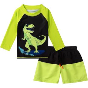 Kids Swimsuit Boys Rash Guard Swim Trunks UPF 50+ Fishing Surfing Beach Bathing Suit Quick Dry Toddler Swimwear Set