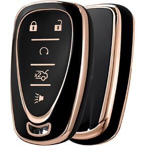 ELOHEI for Chevy Key Fob Cover Case TPU Protector Holder for Chevrolet 2020 2019 2018 2017 2016 Chevy Malibu Camaro Cruze Trailblazer Traverse Spark Equinox Sonic Volt Bolt(5 Buttons)