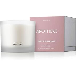 Apotheke 3-Wick Scented Candles for Home, Wild Mint & Ivy - 26 oz Long-Lasting Soy Wax Jar Candle, 120-140 Hours Burn Time - Notes of Cedarwood, Oakmoss, Patchouli, Hint of Wild Mint, Eucalyptus & Ivy
