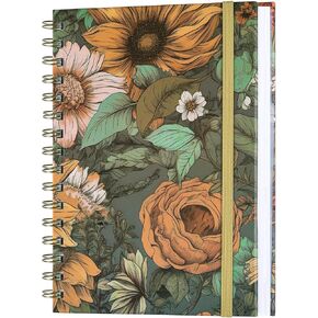 Spiral Notebook, 4 Pack A5 Lined Journal for Women, Hardcover Spiral Journal with 2 Pockets, College Ruled Notebooks, Cute Notebook for Office, School Supplies, Gifts (160 Pages, 6.3" x 8.46")