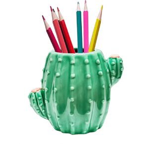 Cactus Desk Accessories Pen Holder for Desk Cute Pencil Holder Cactus Decor Ceramic Pencil Cup Home Office School Cactus Gifts (Green) in Saudi Arabia
