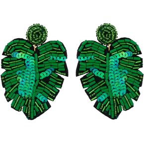 Fashion Acrylic Statement Palm Leaf Earrings Resin Tropical Plant Monstera Leaves Drop Dangle Earrings Jewelry For Women