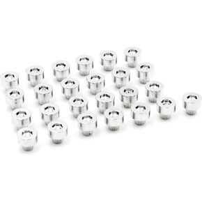 50pcs Wheel Rim Lip Rivets Nuts of 6.2mm/0.24in Hole Replacement Plastic Chrome Silver Rivets