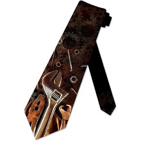 Tool Ties Mens Handyman Necktie Gear Tie Mechanic Necktie