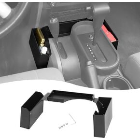 Hoolcar Gear Shift Organizer Center Console Hanging Box Gear Shifter Storage Tray Compatible with Jeep Wrangler JK JKU 2007-2010, Interior Accessories, Black