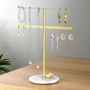 حامل قلادة رخامية لتنظيم المجوهرات: منظمة قلادات بريبي للنساء والفتيات المراهقات مع حامل ذهبي وقاعدة رخامية رقم G2 in Kuwait