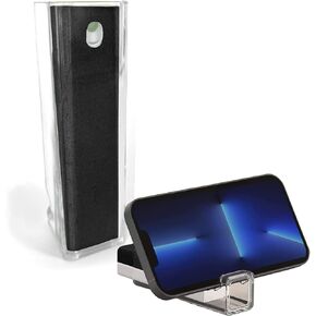 Acuvar 3 in 1 Reusable Fingerprint Proof Screen Mist Spray Cleaner with Microfiber and Phone Stand for Phones, Tablets, Laptops, & Car Screens (Green)
